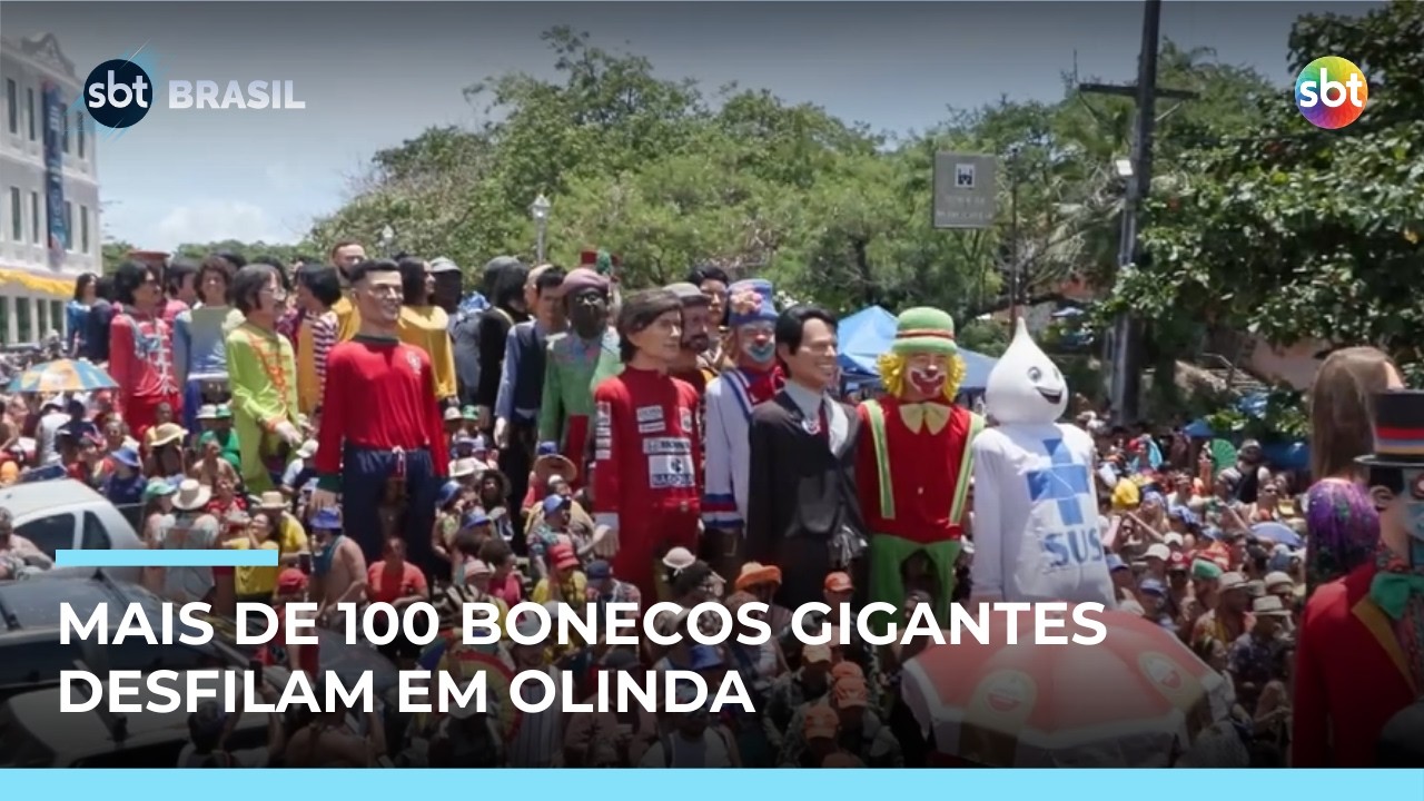 Mais de 100 bonecos gigantes desfilam e animam carnaval de Olinda | #SBTBrasil