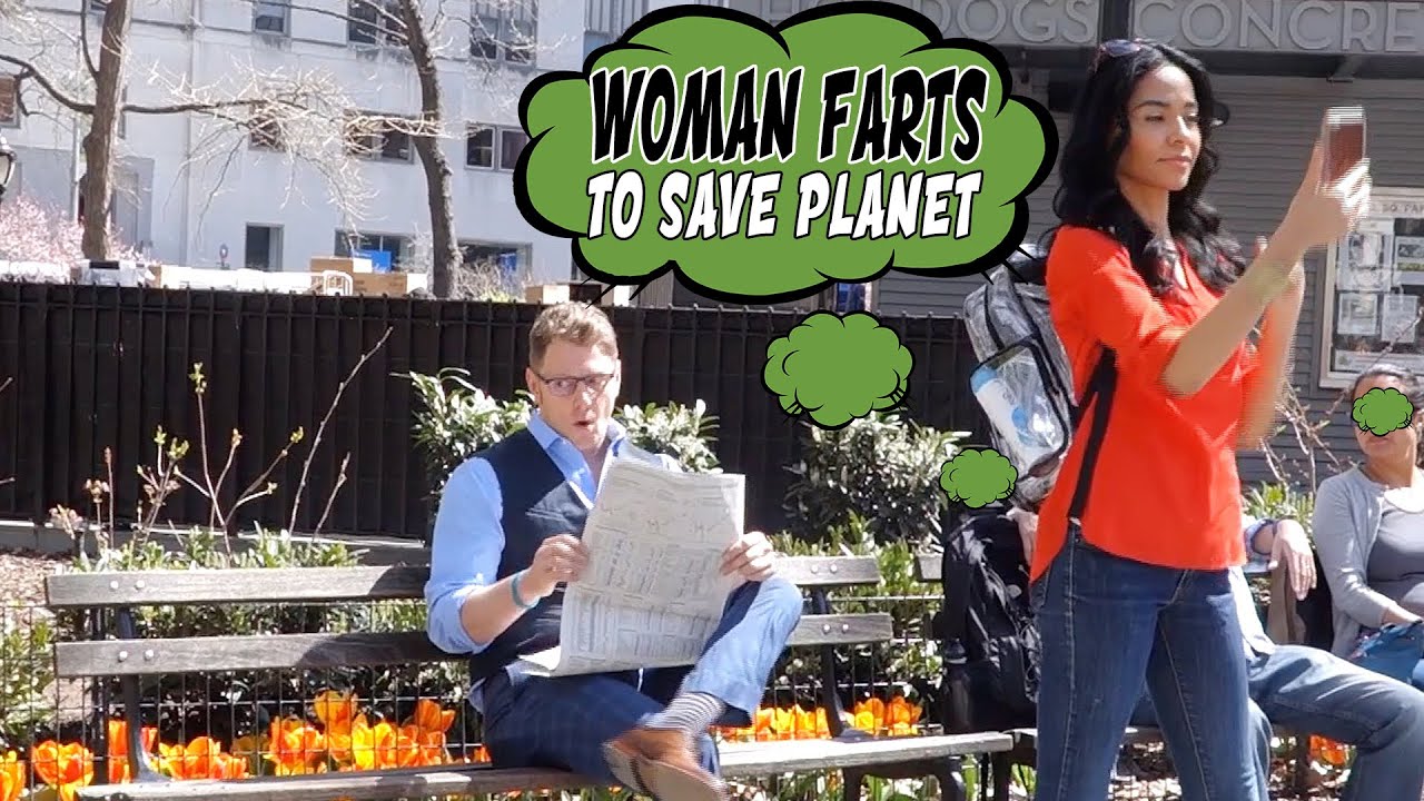 Woman Farts To Save Planet - Global Warming Awareness