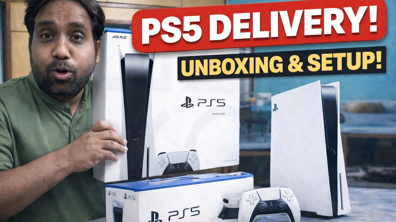 PS5 Slim Unboxing & Setup First Time Setup + Delivery Experience