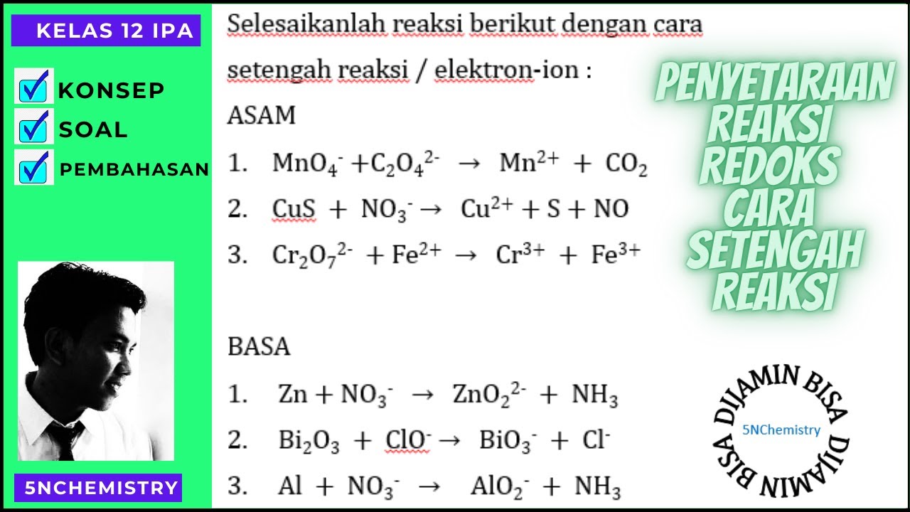Penyetaraan Reaksi Redoks Cara Setengah Reaksi