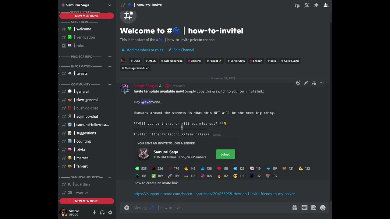 How to make your own custom invite link for PC, LAPTOP and DESKTOP | Samurai Saga