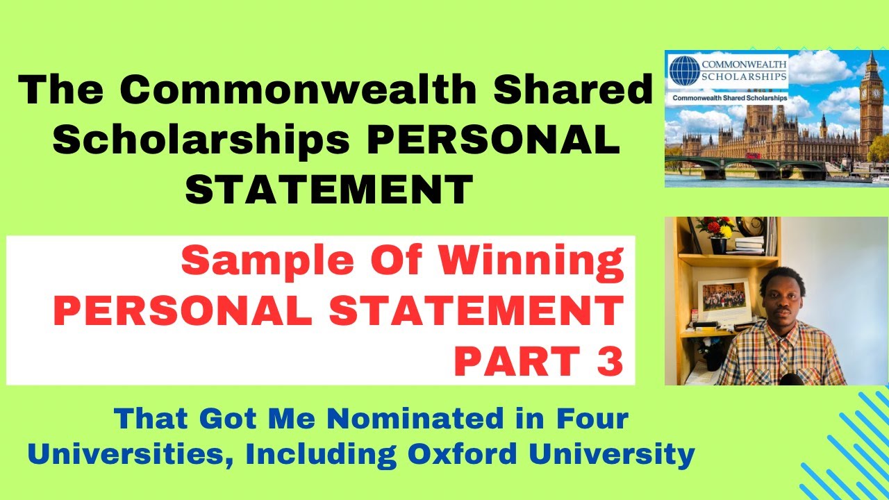 My Oxford University Personal Statement for the Commonwealth Shared Scholarship