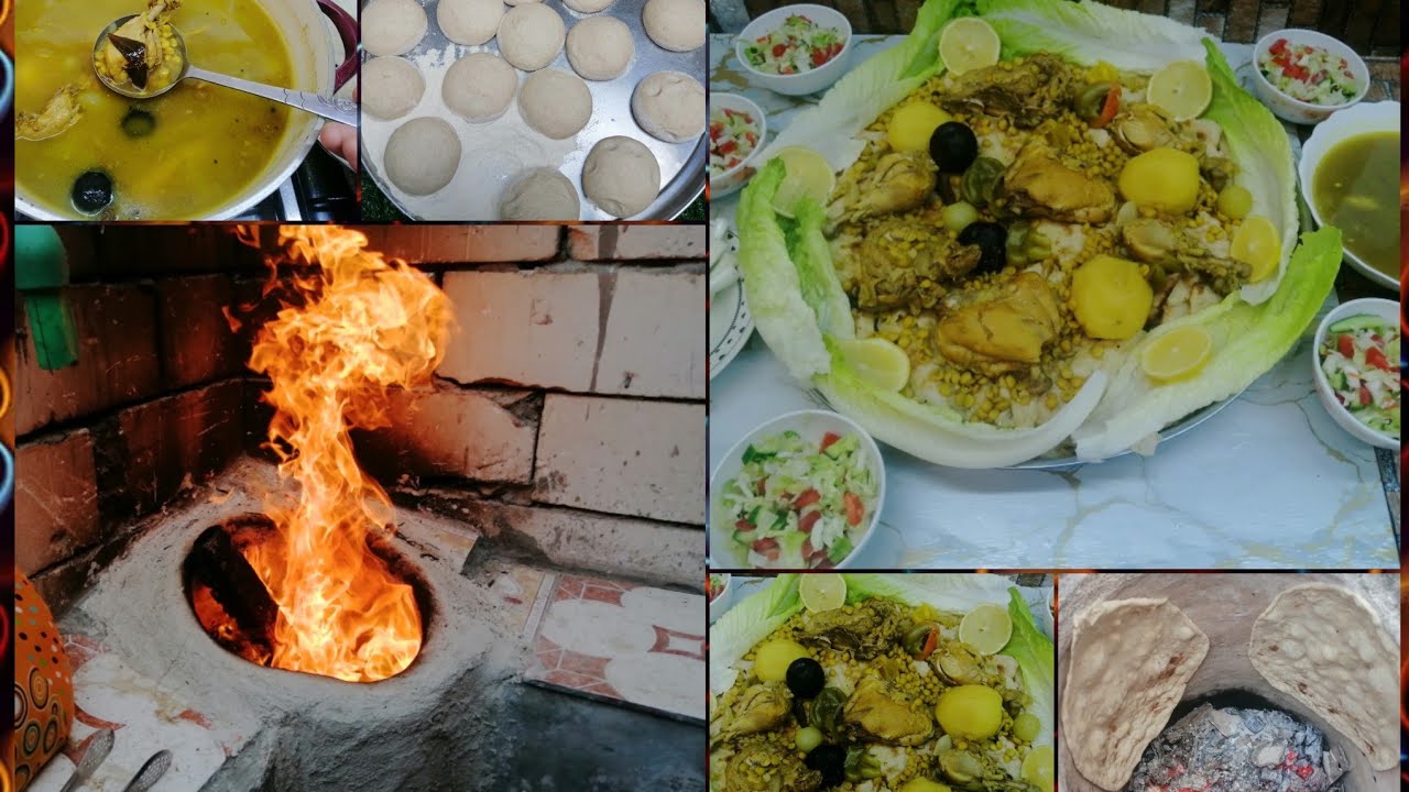 عجن_وخبز_باتنور_طين_تشريب_دجاج🐓بيوم الي زوج عليه واخذ مزوجه سكتت بس كتله مبروك بس صدمته مرته ثانيه??