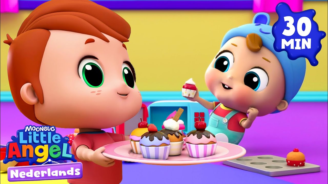 We houden van muffins | Little Angel | Moonbug Kids Nederlands - Kindertekenfilms