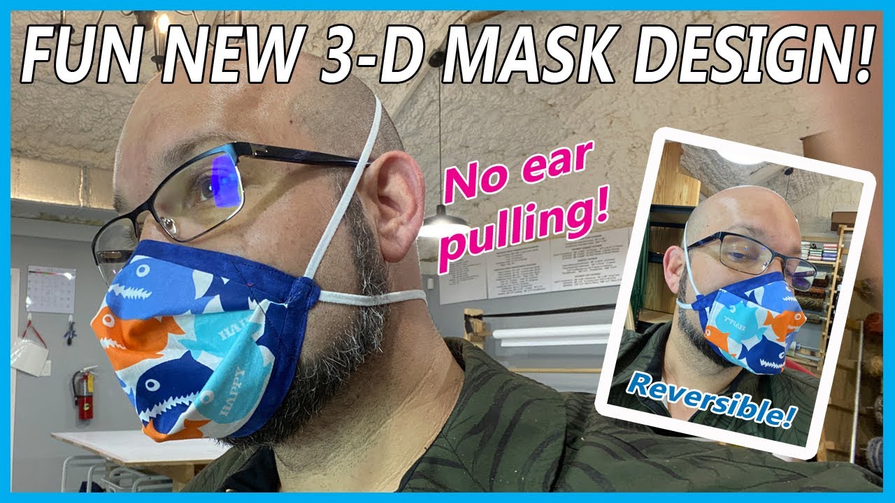 NEW Super-Comfortable Reversible Mask with NO EAR PRESSURE!!! Great for hearing aid wearers!