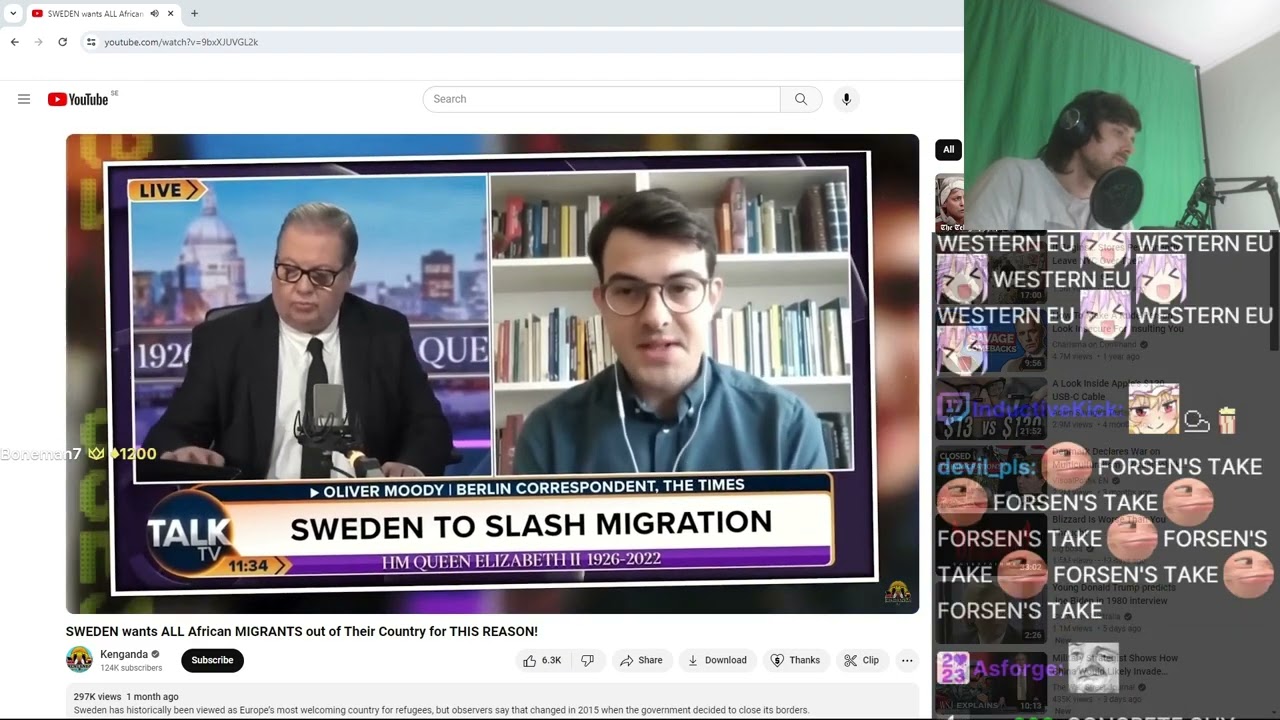 What Culture? Forsen reacts to SWEDEN wants ALL African MIGRANTS out of Their Country !!