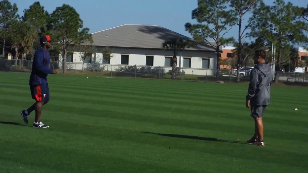 Twins' Miguel Sano working on outfield drills
