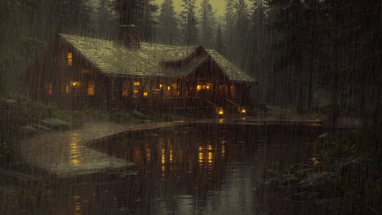 Heavy Midnight Forest Thunderstorm 🌩️ Rain Sounds for Deep, Peaceful Sleep