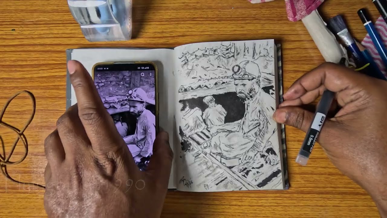 Life underground 5000ft sketch #art @TreasureDigger-w3f