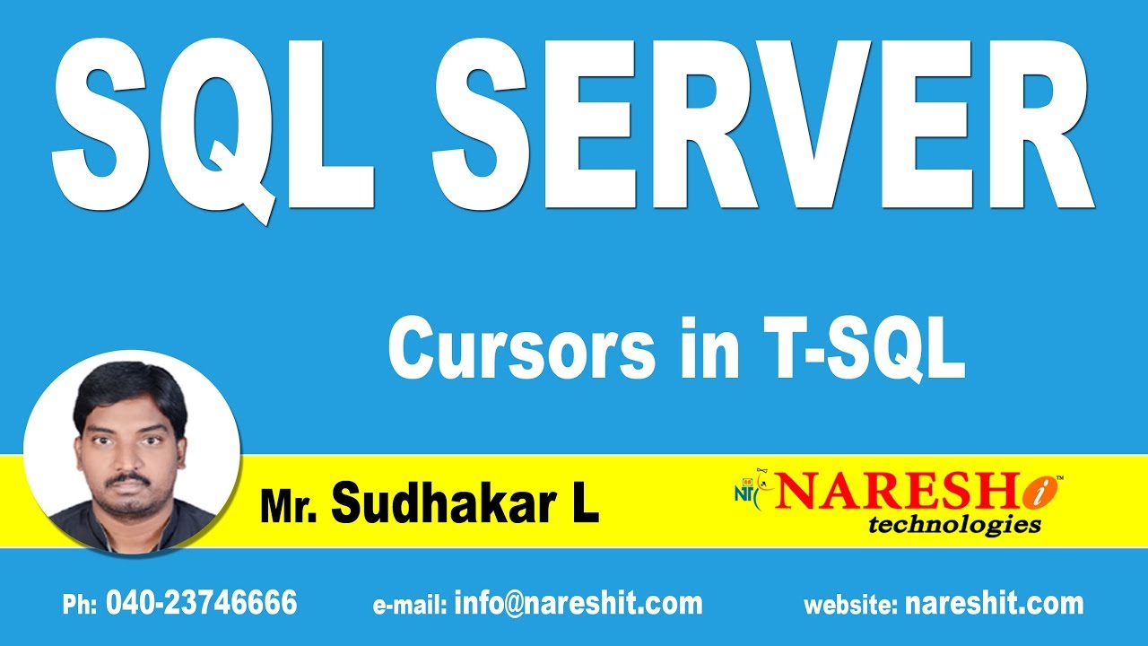 Cursors in T-SQL | SQL Server Tutorial | Mr.Sudhakar L