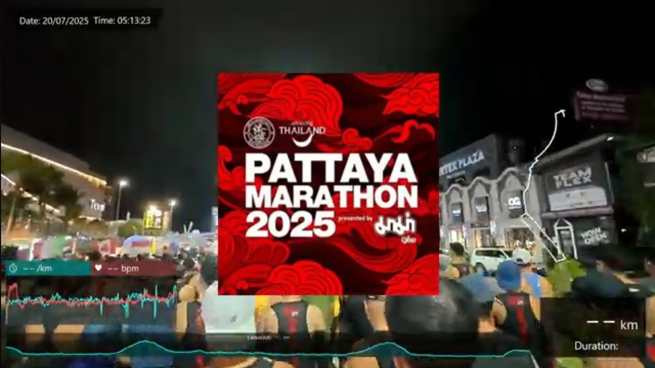 Amazing Thailand Pattaya Marathon 2025 🏃‍♂️ 21k ⌚ 1:59:18  #PovRunning #RacePov #FullRace