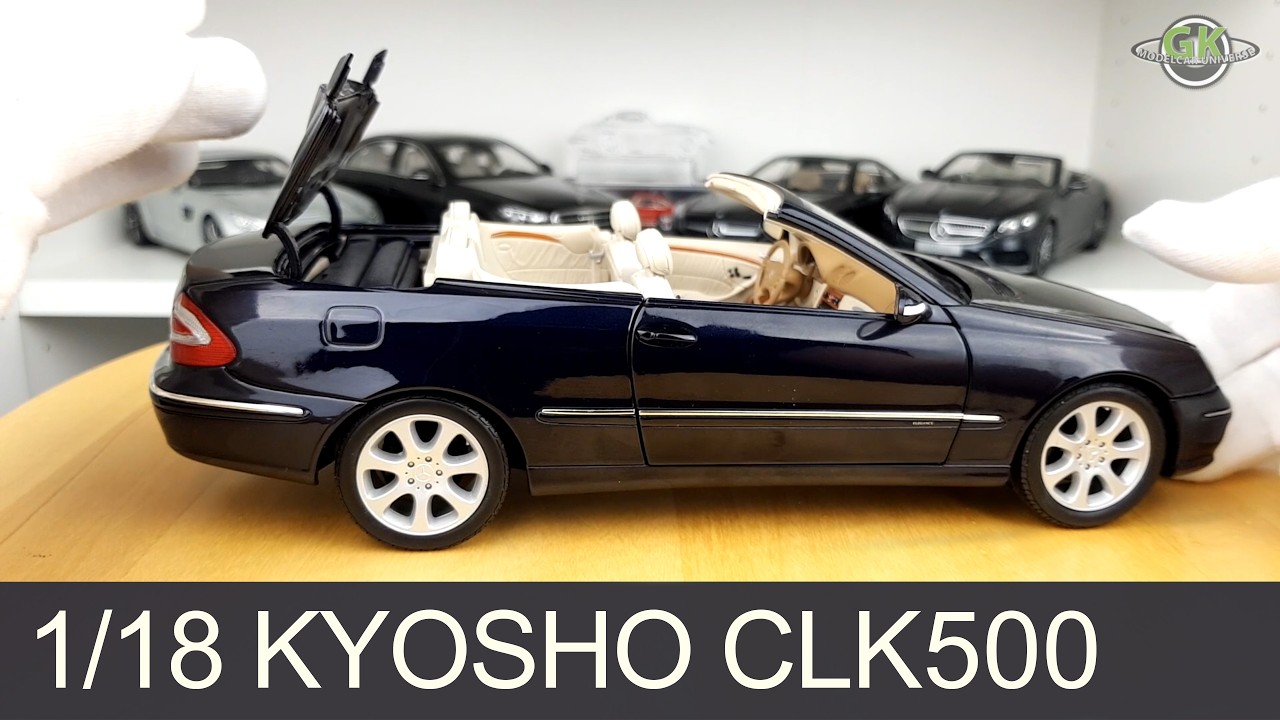 Mercedes CLK A209 Cabrio 2002 – Ein Klassiker in Tanzanitblue! | 1:18 Modell von Kyosho
