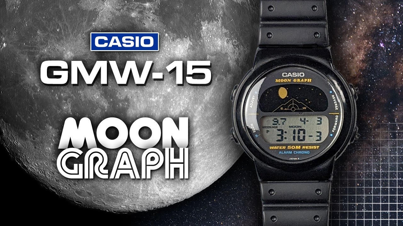 Casio Moon Graph GMW-15 | Анимированные часы с фазами Луны и данными о восходе, закате и угле нак...