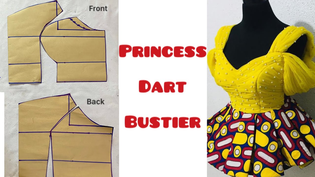 How to cut OFF SHOULDER PRINCESS DART BUSTIER / Easiest method for beginners