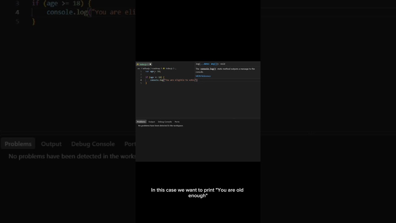 How to Use If Else in JavaScript (Voting Age Example) 🚀