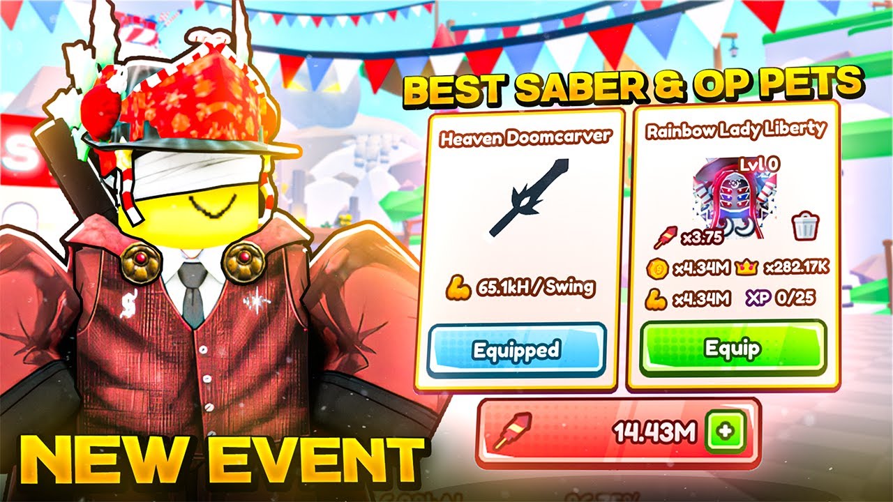 *НОВОЕ* Обновление от 4 июля, и я получил лучший саблезуб в Saber Simulator! (Roblox)