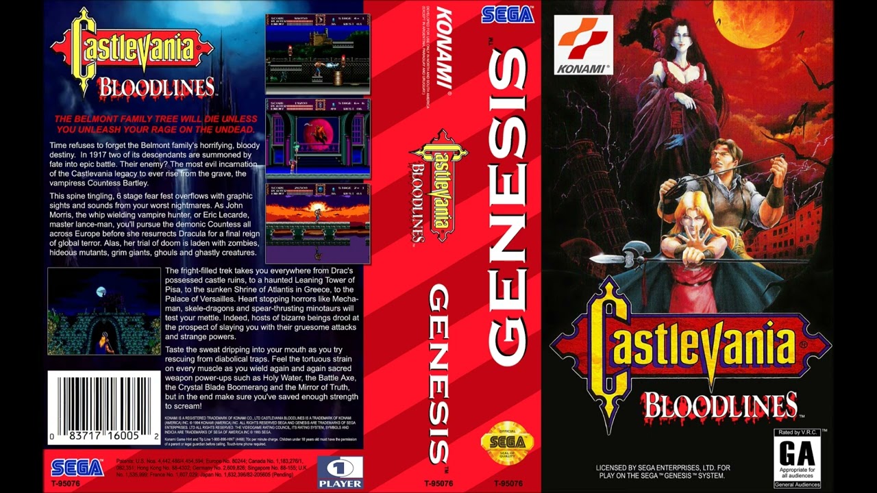Castlevania: Bloodlines (Prototype) | SEGA Genesis Full Soundtrack OST (Real Hardware)