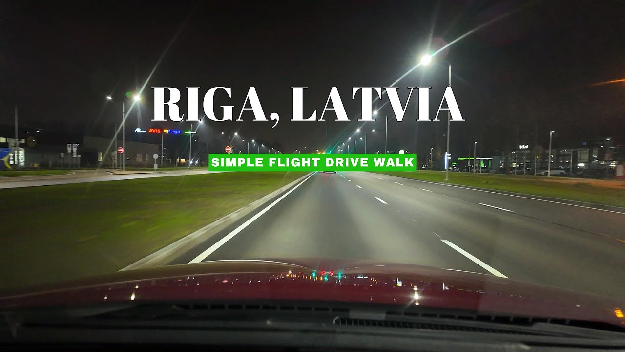 4K Night Drive from Skulte, Marupe to Vidzemes District, Riga &ndash; Europe in Autumn