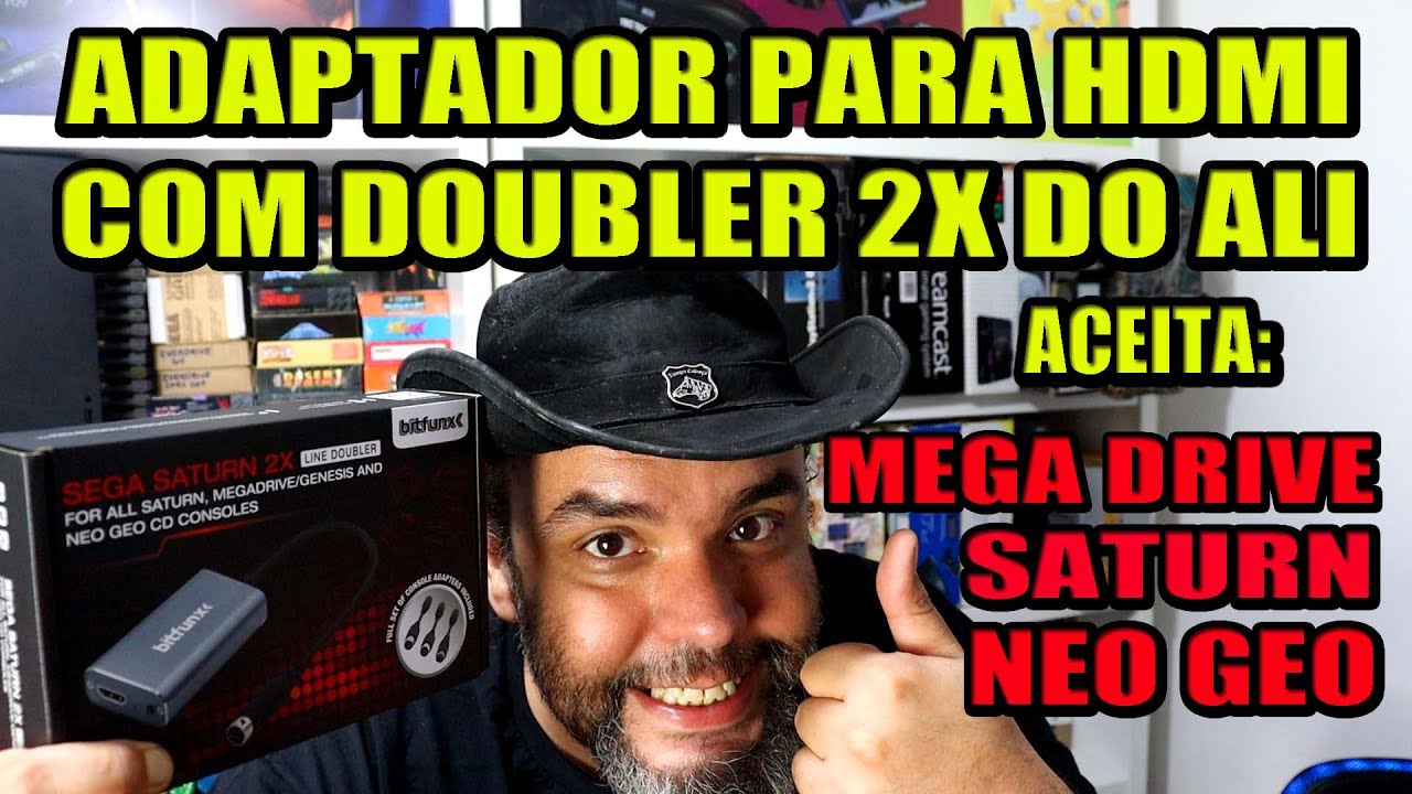 Testei o NOVO ADAPTADOR BITFUNX  - Serve para Mega Drive / Saturn / Neo Geo Para HDMI com Doubler 2x