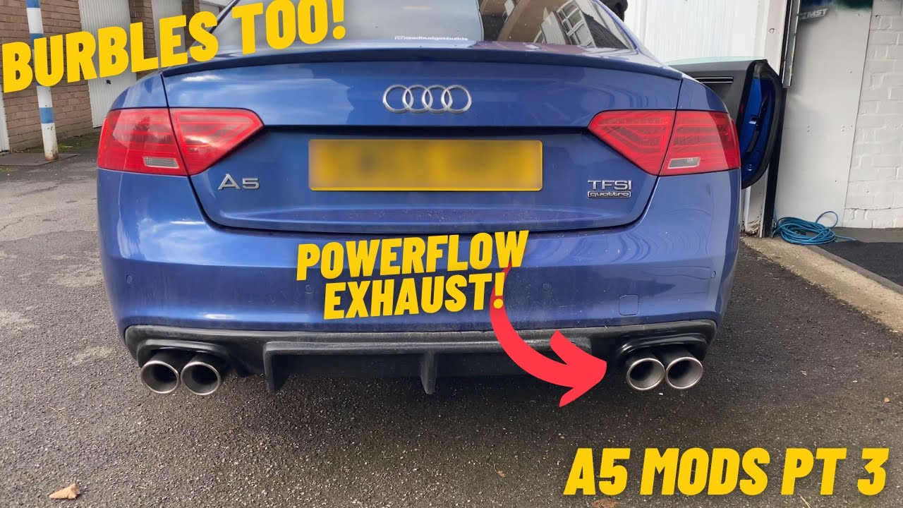 POWERFLOW Catback Quad Exhaust Audi A5 2.0T |#Powerflow |BEFORE and AFTER | A5 Mods Part 3