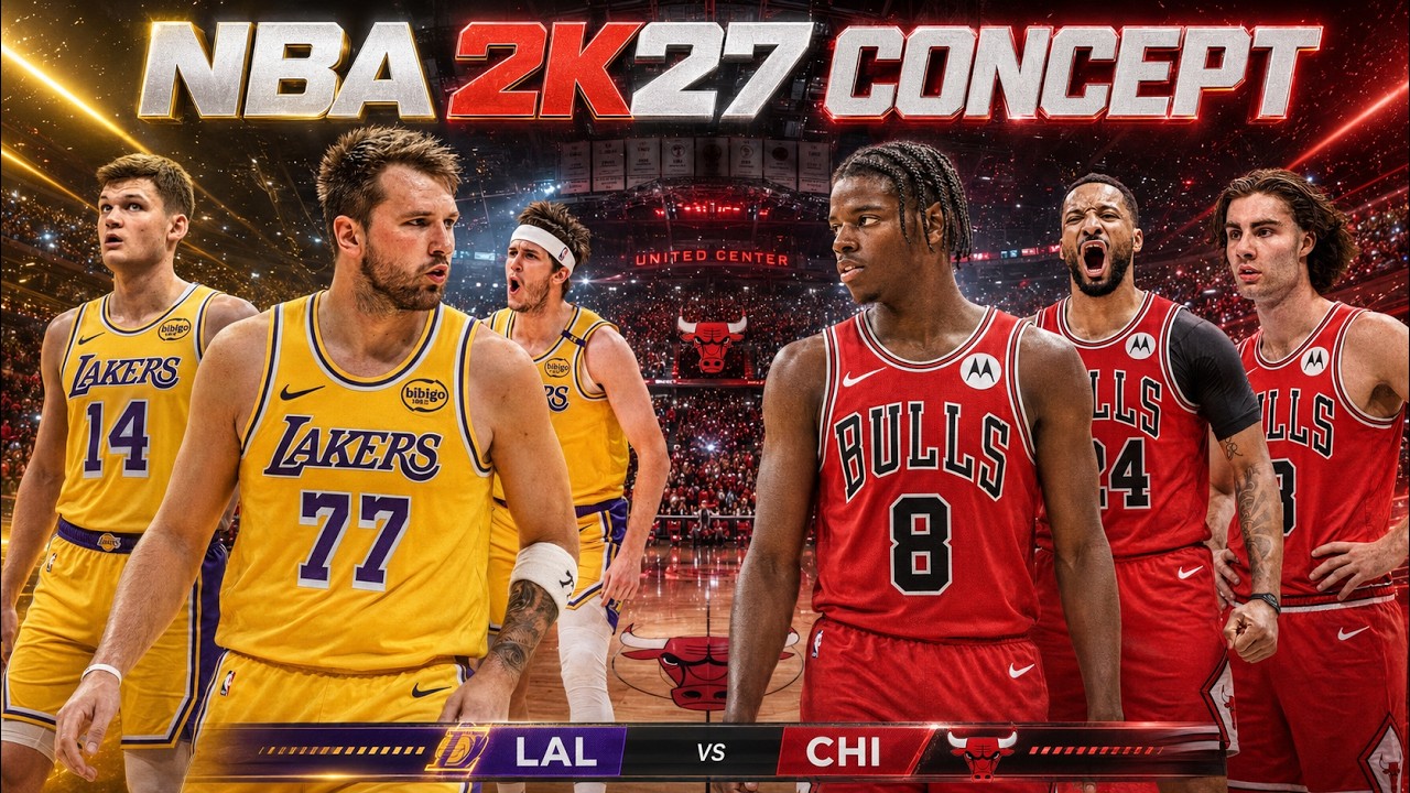 🔥ОБНОВЛЕННЫЕ Lakers против ОБНОВЛЕННЫХ Bulls &mdash; ЭТО БЕЗУМИЕ!🏀Концепт NBA2K27🏀