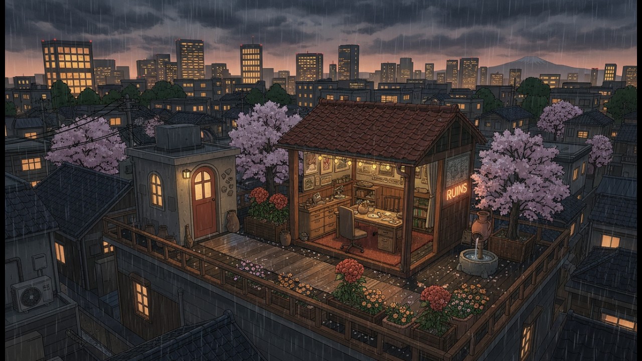 3AM Library Study Lofi 🌃 Crisp Lofi Rhythms 🌧️🌸 Early Spring Rain for Deep Focus & Memory Retention