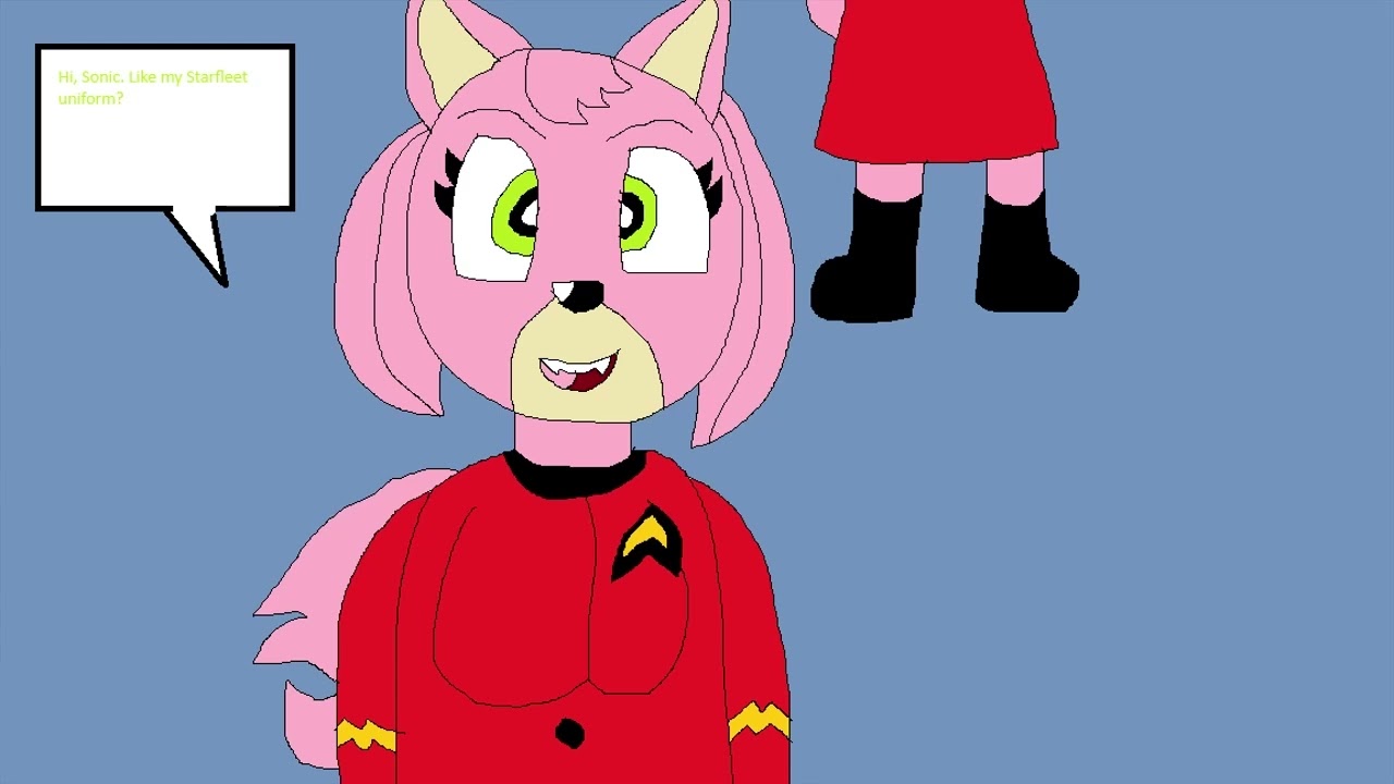 Amy Rose (Classic Star Trek Uniform) (Modern Sonic) Art Comic Dub by J.A.  Ealy (AAP)
