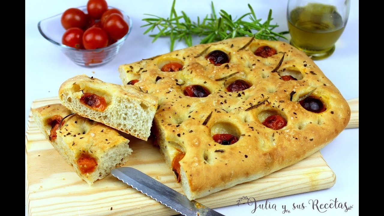 Cómo hacer focaccia de tomates cherry | MUY FÁCIL Y ESPONJOSA