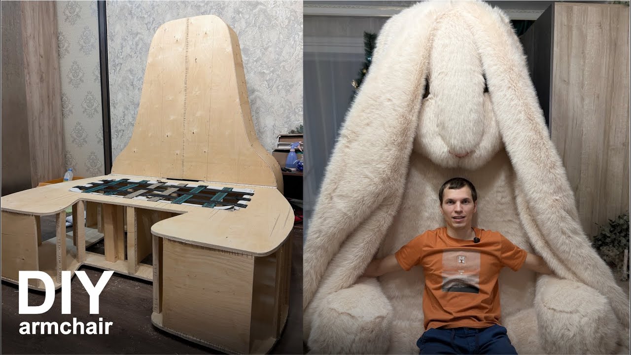 Оригинальное КРЕСЛО в форме ЗАЙЦА. An original HARE-shaped CHAIR