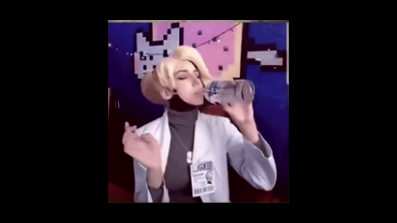 Overwatch Mercy cosplay drink gif
