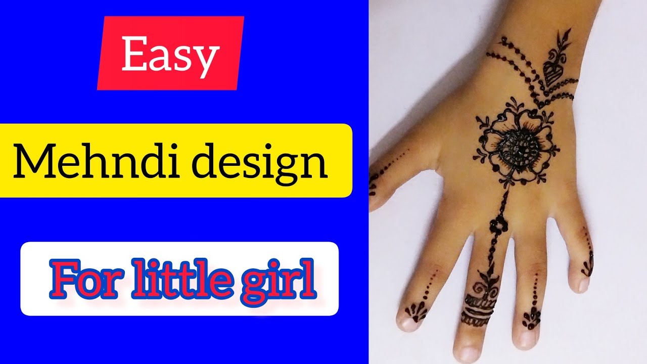 mehndi design for little girls, easy and simple mehndi design for beginners...