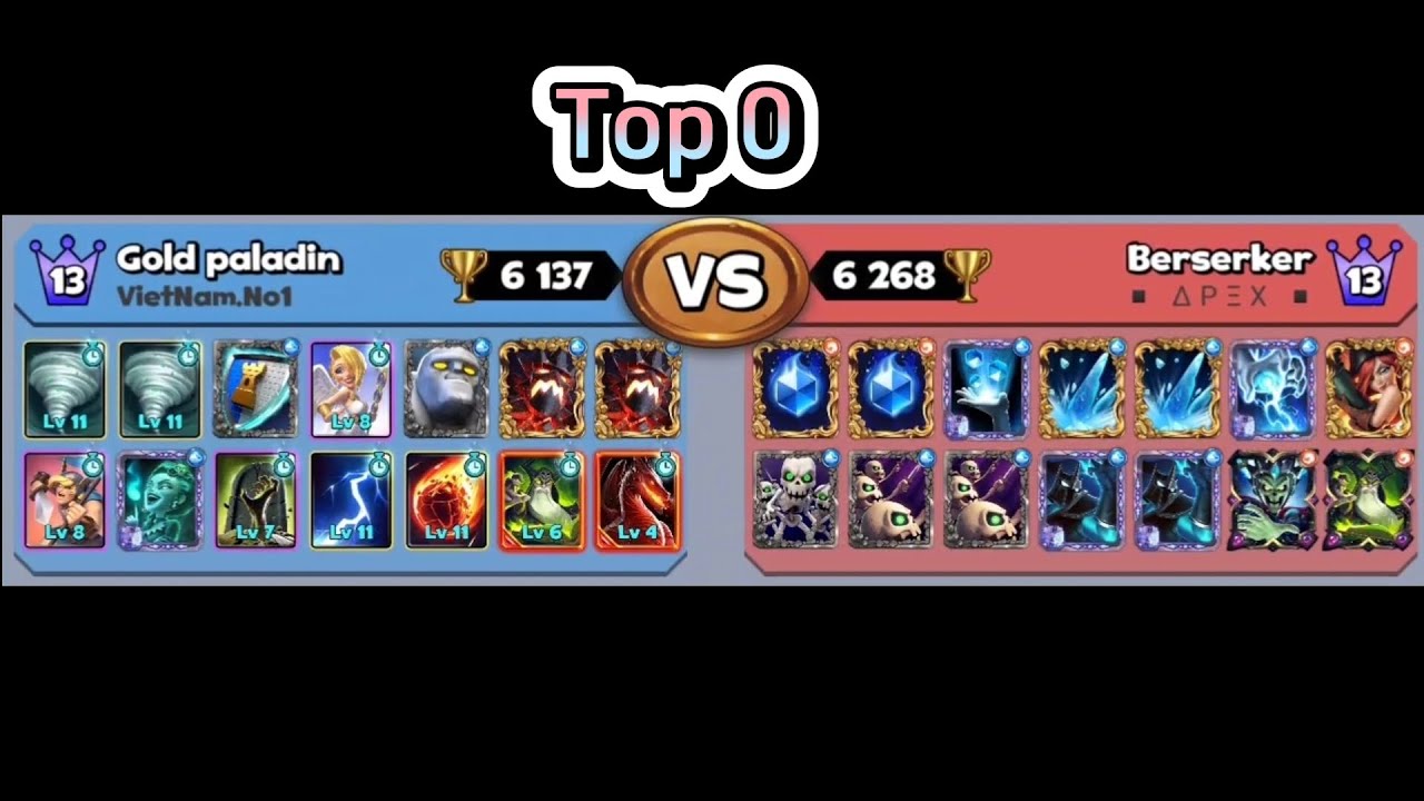 Top 5 trận đấu của tôi ở 6k+ trophies | Gold paladin | Castle Crush