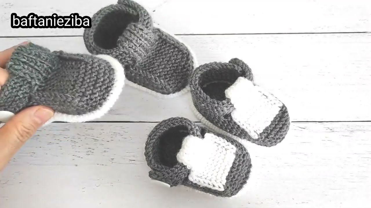آموزش بافت پاپوش نوزادی دخترانه پسرانه تا یکسال با دو میل