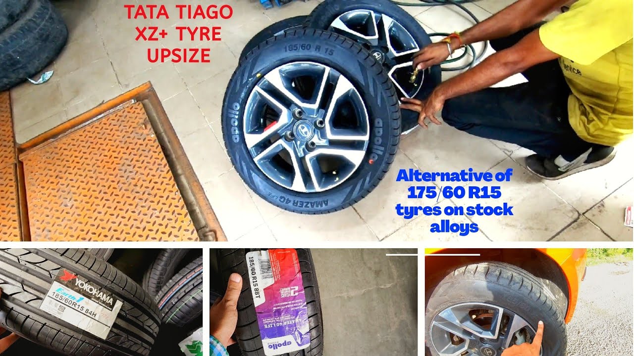Replaced stock 175/60 R15 with 185/60 R15 tyres in my Tiago XZ+ || Apollo Amazer 4G Life -Hindi