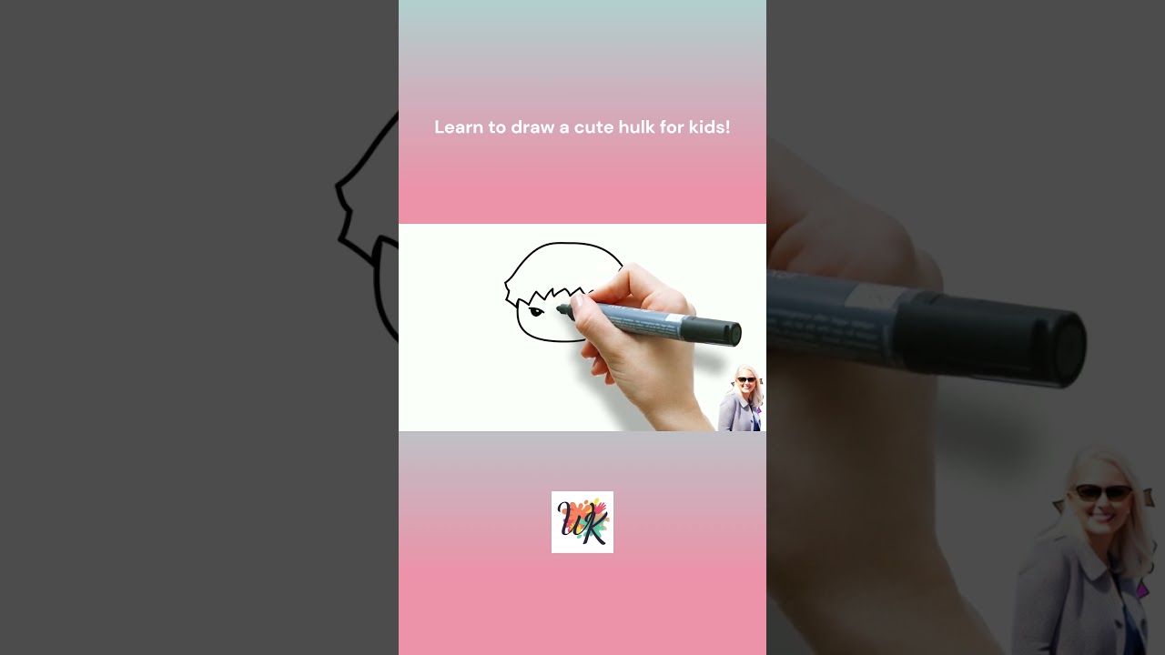 Learn to draw a cute hulk for kids!