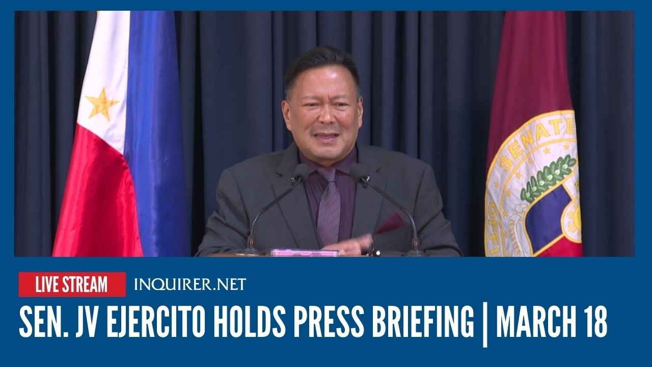 LIVE: Sen. JV Ejercito holds press briefing | March 18