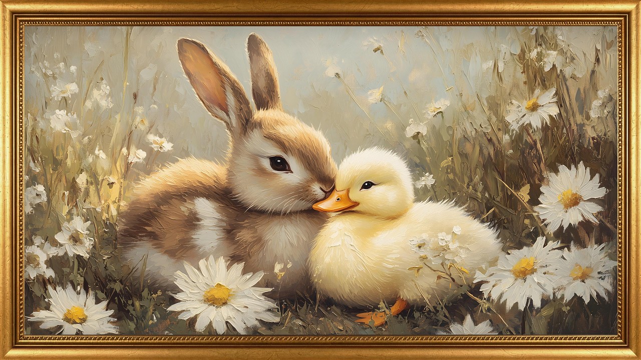 Spring Meadow Friends 🐇🐥 Frame TV Art Screensaver | 4K Easter Decor