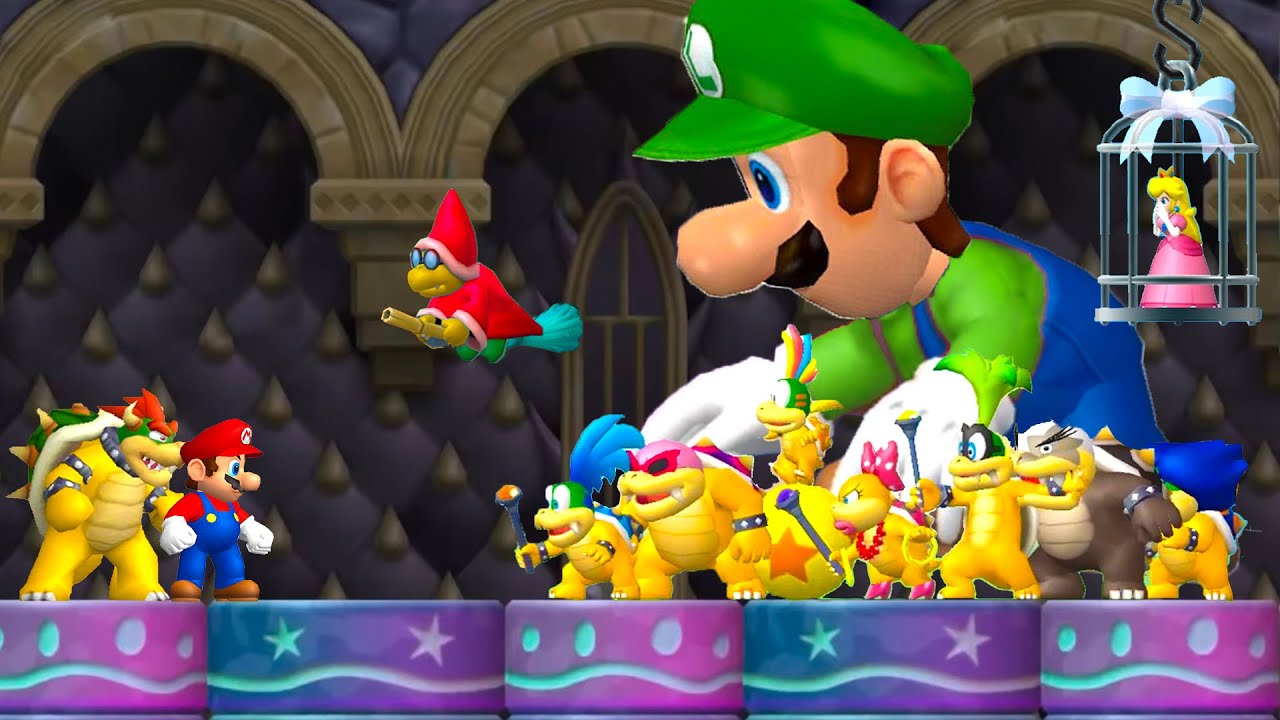What happens if Mario & Bowser defeat all Koopalings & Evil Luigi in NSMBW