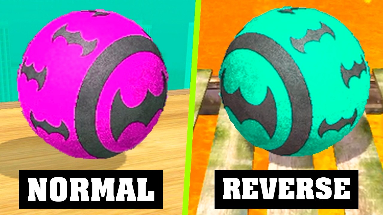 Rollance Balls - The Bat Ball on Normal Levels vs Reverse Levels 993-1003! Race-669