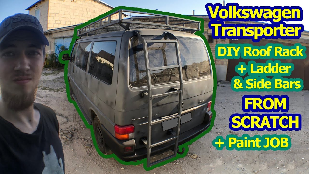 VW T4 #Syncro 4x4 War Bus Got Pimped | DIY #roofrack #ladder #sidebars, #paintjob #vwt4 #ЗСУ