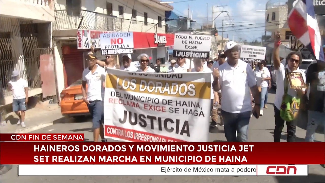 Haineros Dorados y Movimiento Justicia Jet Set realizan marcha en municipio de Haina