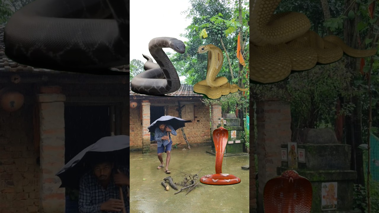 Barish Mein Vishal Naag Ka Hamla | VFX video!! #shorts #youtubeshorts #snake #vfx #animation #cobra
