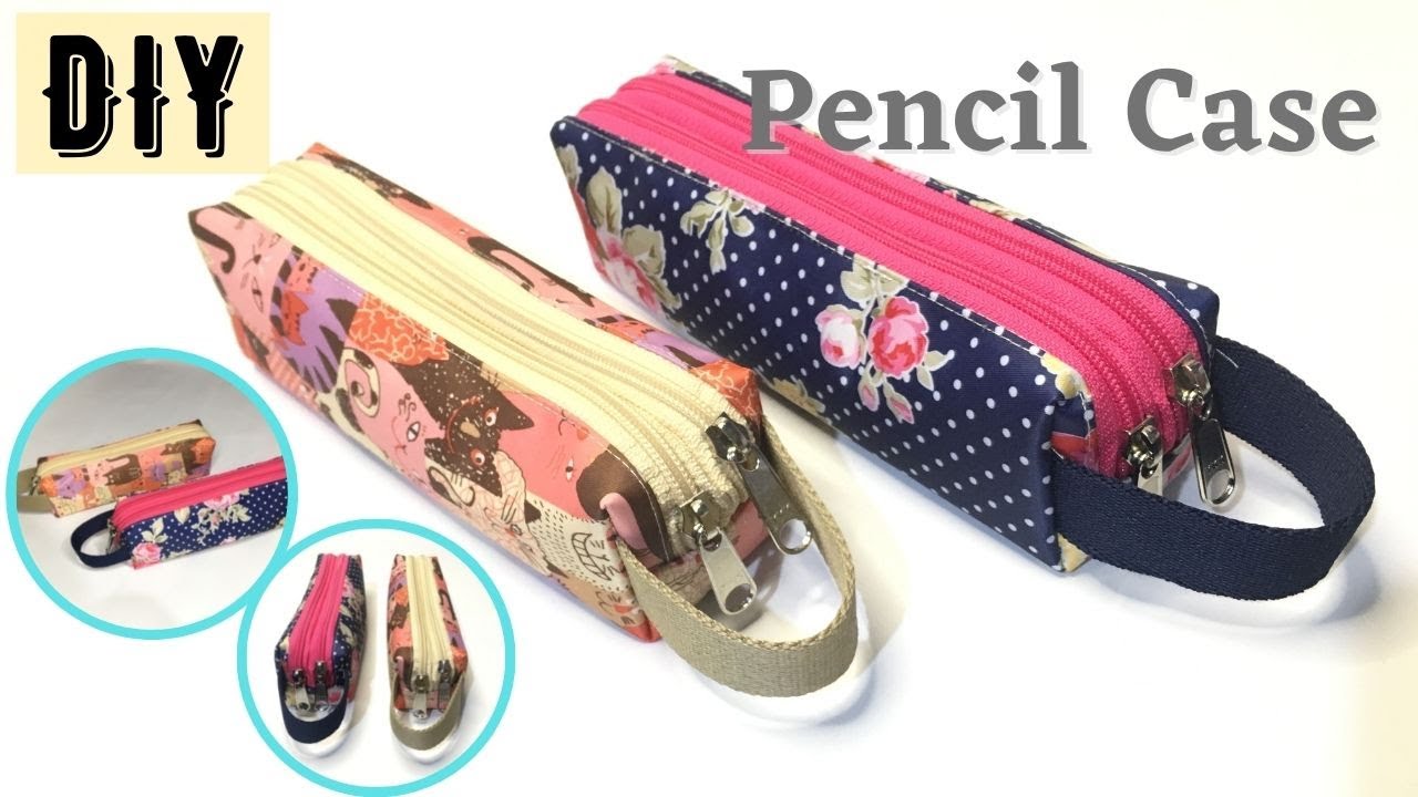 DIY Pencil Case | Cara Membuat Tempat Pensil 2 Ruang | Tutorial Double Zipper Pouch