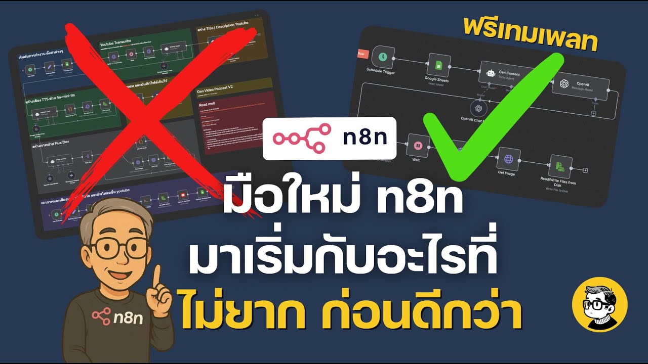 เริ่มต้นใช้งาน n8n ในการสร้างภาพ (ตัวอย่างคลิปสอนในคอร์สเรียน n8n Automation)