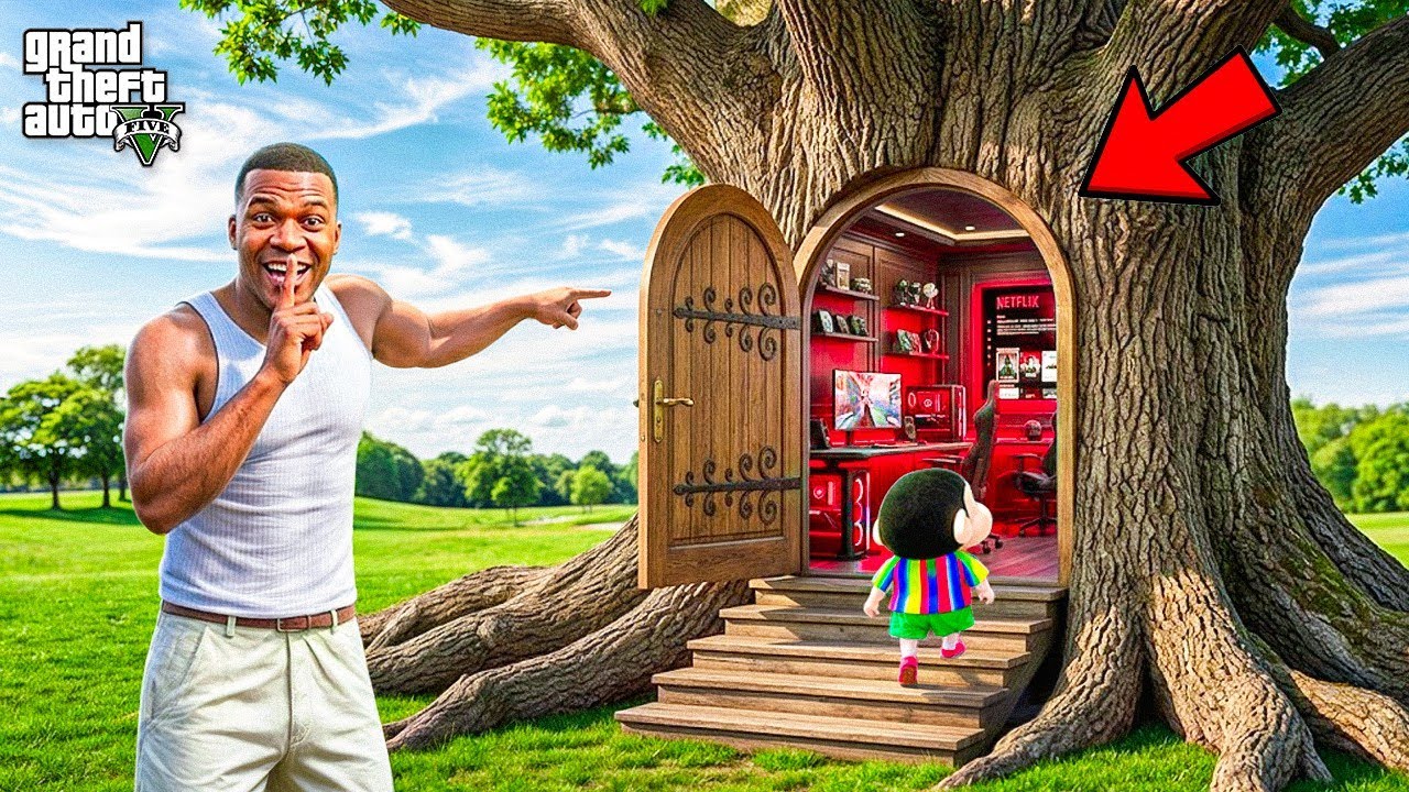 Franklin Found Shinchan and Chop's Hidden Tree Secret Base! | GTA 5 Bangla Gameplay