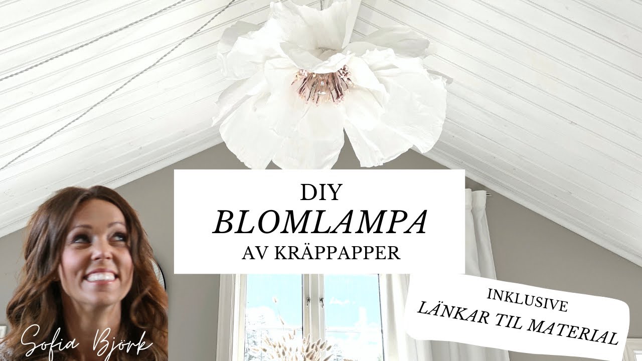 DIY Blomlampa i kräppapper