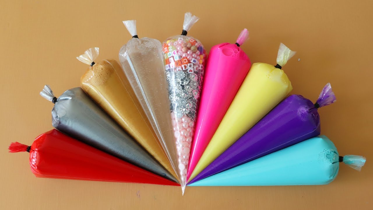 Making Crunch Slime with Piping Bags! Most Satisfying Slime Video★ASMR★#ASMR​#PipingBags​