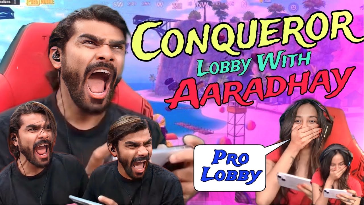 Shreeman legend bgmi with Aaradhya 🥶 Conqueror Lobby With Aaradhay