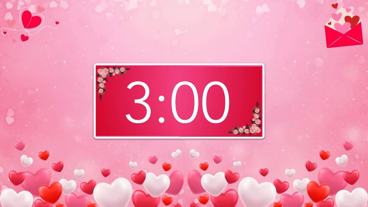 3 Minute Valentines Day Timer with Beautiful Music 🎹⏰💕
