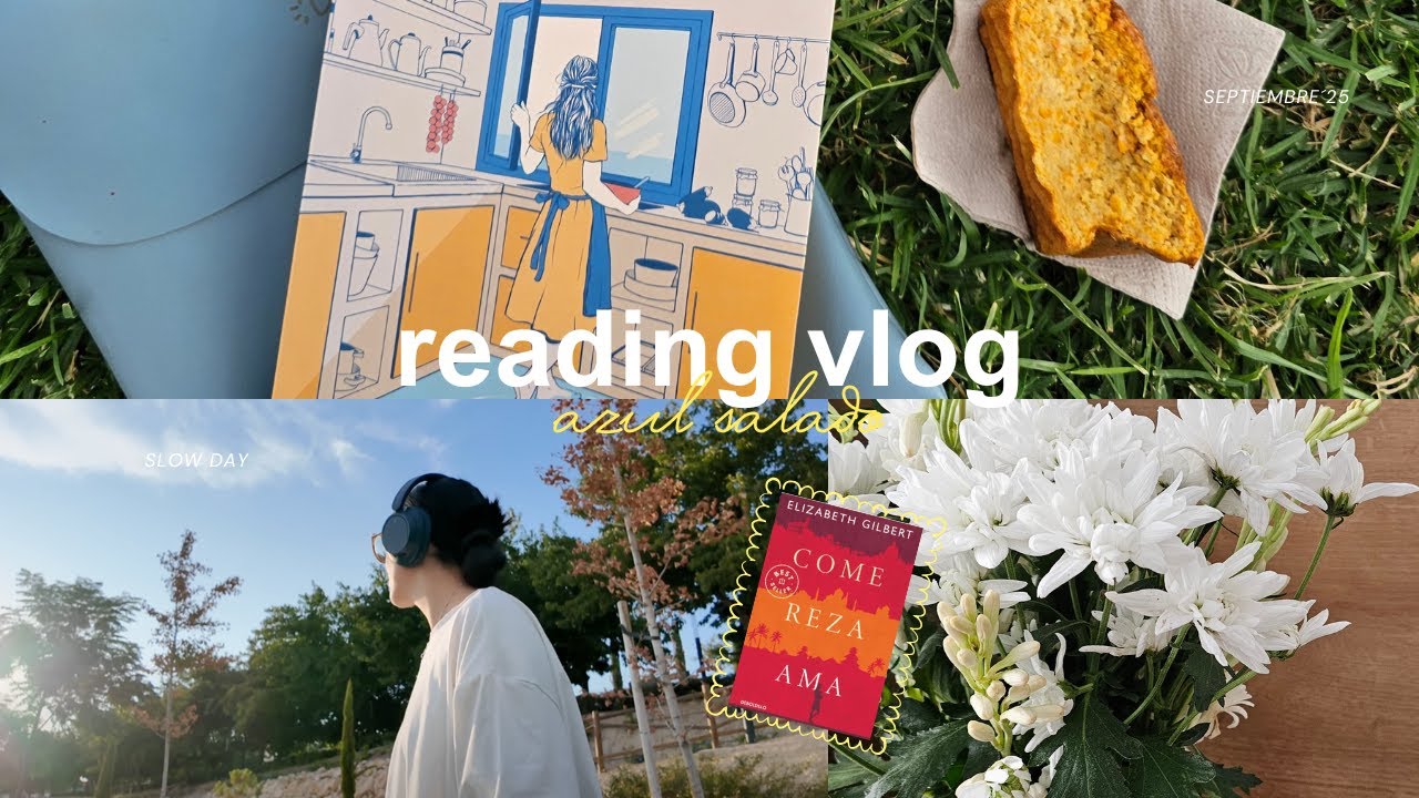 azul salado, flores y slow day | reading vlog